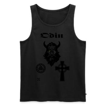 Odin 1 - Männer Premium Bio Tank Top - Schwarz - Vorne - Michal (187cm)