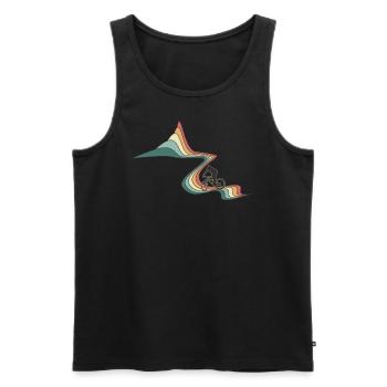 Biken Regenbogenstraße - Männer Premium Bio Tank Top - Schwarz - Vorne - Michal (187cm)
