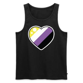 Heart (Non-Binary) - Men's Premium Organic Tank Top - black - Front - AI Model Male 178 light (178cm)