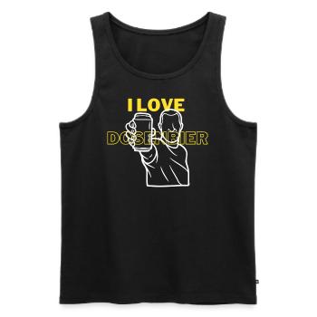 I love Dosenbier - Männer Premium Bio Tank Top - Schwarz - Vorne - Michal (187cm)