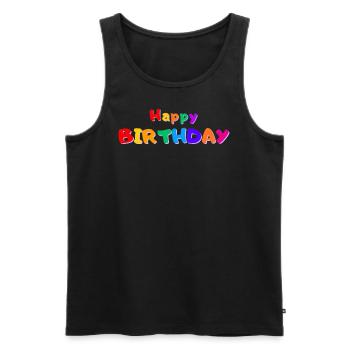 Bon anniversaire - Débardeur bio Premium Homme - noir - Devant - Michal (187cm)