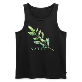 Branch of nature - Men's Premium Organic Tank Top - black - Front - AI Model Male 178 light (178cm)