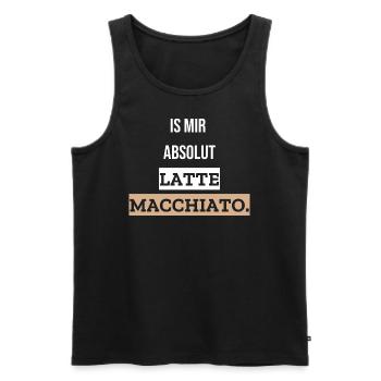Is mir absolut Latte Macchiato - Männer Premium Bio Tank Top - Schwarz - Vorne - AI Model Male 178 light (178cm)