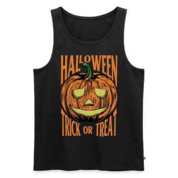 Halloween - Trick Or Treat with Jack-O-Lantern - Men's Premium Organic Tank Top - black - Front - Michal (187cm)