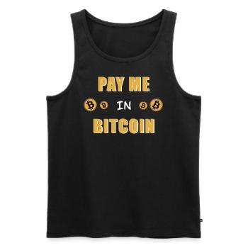 Pay me in Bitcoin - Männer Premium Bio Tank Top - Schwarz - Vorne - Michal (187cm)