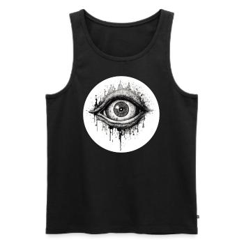 Oeil - Débardeur bio Premium Homme - noir - Devant - AI Model Male 178 light (178cm)