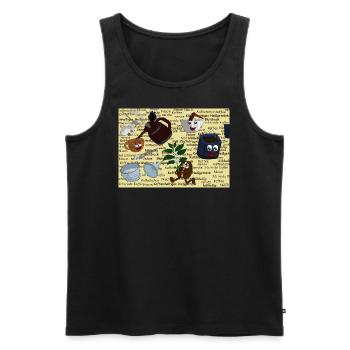 Der Kreislauf des Kaffees - Männer Premium Bio Tank Top - Schwarz - Vorne - AI Model Male 178 light (178cm)