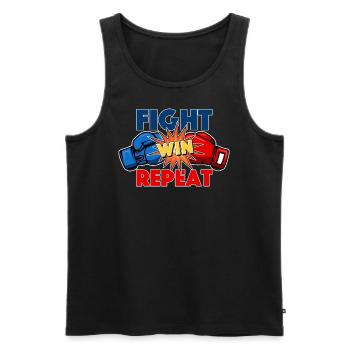 Highlevel Fighter - Männer Premium Bio Tank Top - Schwarz - Vorne - Michal (187cm)