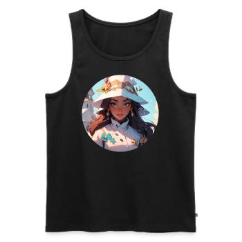 Princess 4 - Männer Premium Bio Tank Top - Schwarz - Vorne - Michal (187cm)
