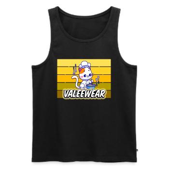 Valeewear - Katze als Sternekoch - Männer Premium Bio Tank Top - Schwarz - Vorne - Michal (187cm)