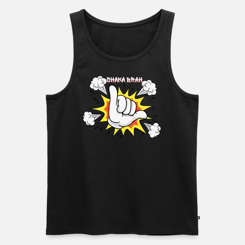 Shaka comic style - Männer Premium Bio Tank Top - Schwarz
