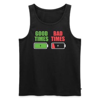 Full Battery Bad Battery - Männer Premium Bio Tank Top - Schwarz - Vorne - AI Model Male 178 light (178cm)