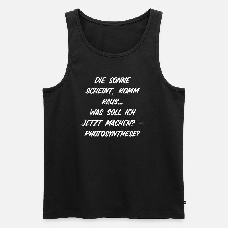 Die Sonne scheint, komm raus - Männer Premium Bio Tank Top - Schwarz