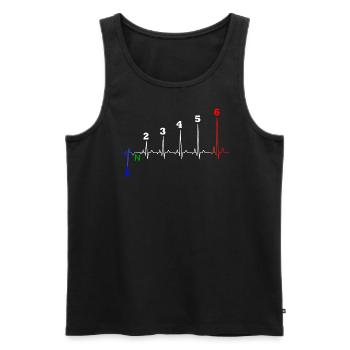 Heartbeat Motorcycle Gift Biker ECG - Men's Premium Organic Tank Top - black - Front - Michal (187cm)