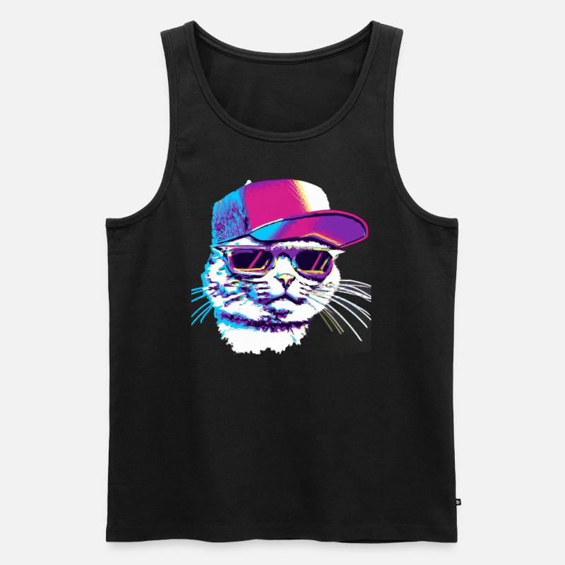 Cool Cat - Männer Premium Bio Tank Top - Schwarz