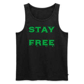 stay free - Männer Premium Bio Tank Top - Schwarz - Vorne - AI Model Male 178 light (178cm)