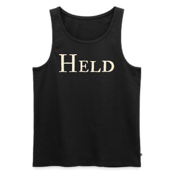 Held - Männer Premium Bio Tank Top - Schwarz - Vorne - Michal (187cm)