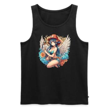 Anime Manga Engel - 010 - Männer Premium Bio Tank Top - Schwarz - Vorne - Michal (187cm)
