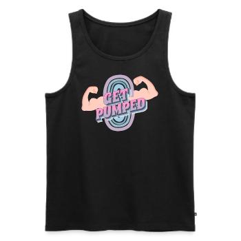 Obtenez une chemise de gymnastique pompée - Débardeur bio Premium Homme - noir - Devant - AI Model Male 178 light (178cm)