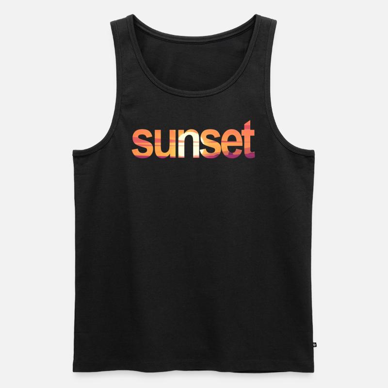 sunset - Männer Premium Bio Tank Top - Schwarz