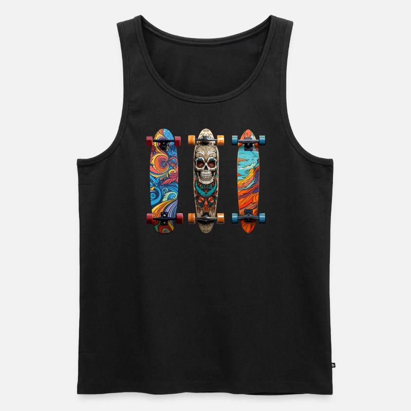 Cooles Longboard Design - Männer Premium Bio Tank Top - Schwarz