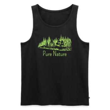 Pure Nature - Débardeur bio Premium Homme - noir - Devant - AI Model Male 178 light (178cm)