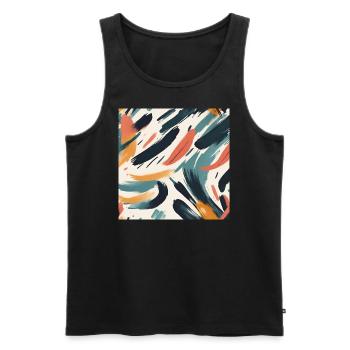 modernes Pinselstrichdesign - Männer Premium Bio Tank Top - Schwarz - Vorne - AI Model Male 178 light (178cm)