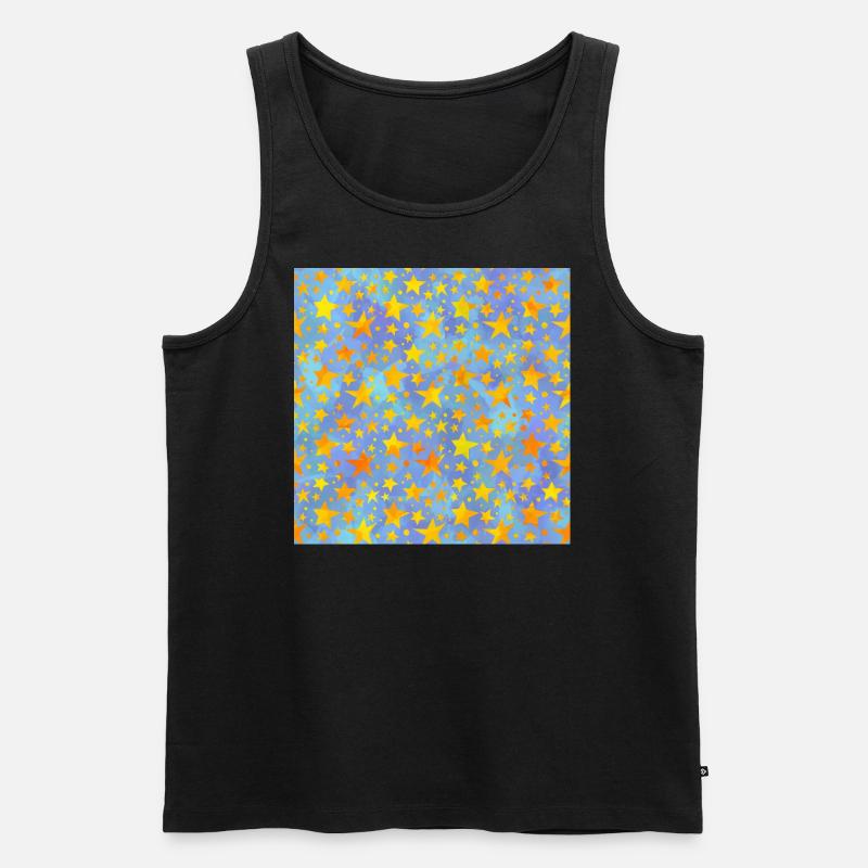 Sternenhimmel hellblau - Männer Premium Bio Tank Top - Schwarz