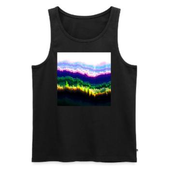 Des nuages psychédéliques dans un jeu de couleurs du ciel - Débardeur bio Premium Homme - noir - Devant - AI Model Male 178 light (178cm)
