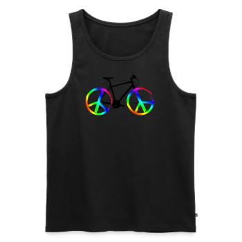 Peace bike - Men's Premium Organic Tank Top - black - Front - AI Model Male 178 light (178cm)