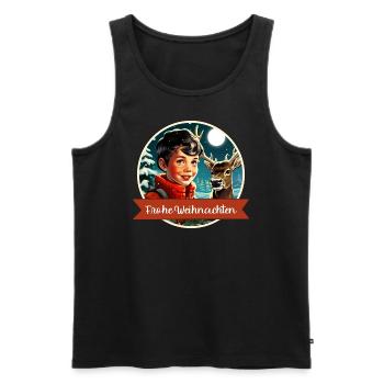 Junge im Winterwald - Männer Premium Bio Tank Top - Schwarz - Vorne - Michal (187cm)