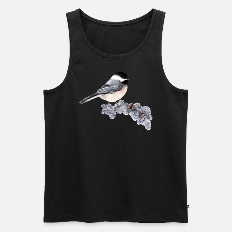 Vogel auf Ast - Männer Premium Bio Tank Top - Schwarz
