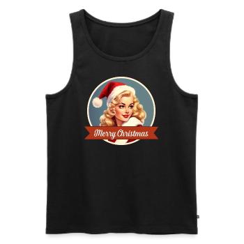 A Christmas Greeting - Men's Premium Organic Tank Top - black - Front - AI Model Male 178 light (178cm)