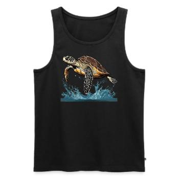 Schildkröte die fliegt - Männer Premium Bio Tank Top - Schwarz - Vorne - AI Model Male 178 light (178cm)