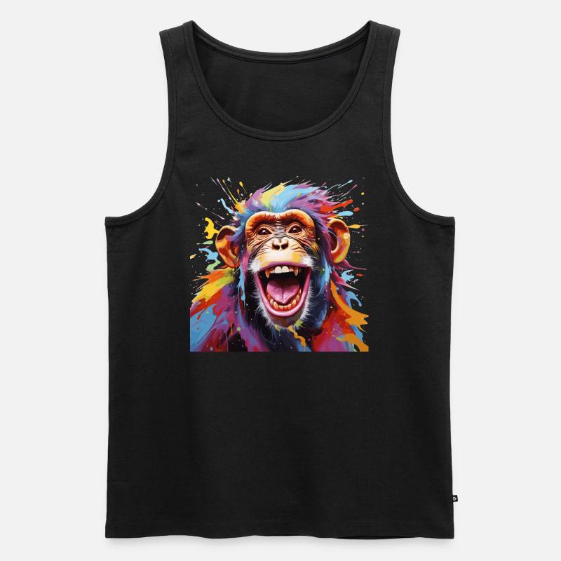 Schimpansenfreude - Männer Premium Bio Tank Top - Schwarz