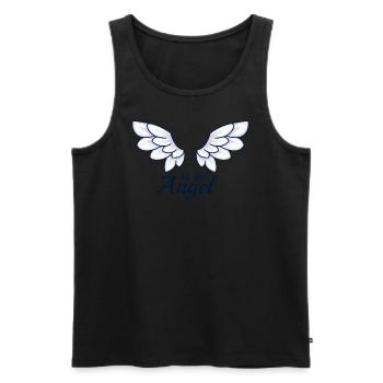 Cute Chibi Angel Wings - Manga & Anime - Men's Premium Organic Tank Top - black - Front - AI Model Male 178 light (178cm)