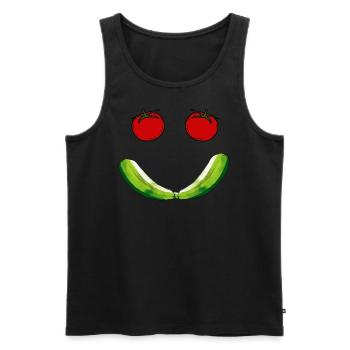 Smile Tomatoes - Männer Premium Bio Tank Top - Schwarz - Vorne - AI Model Male 178 light (178cm)