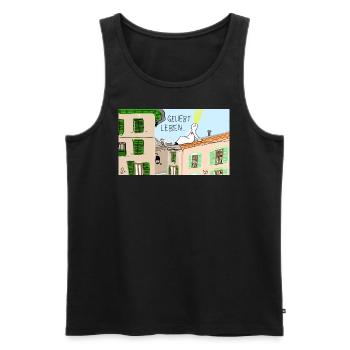 Geliebt leben. - Männer Premium Bio Tank Top - Schwarz - Vorne - Michal (187cm)