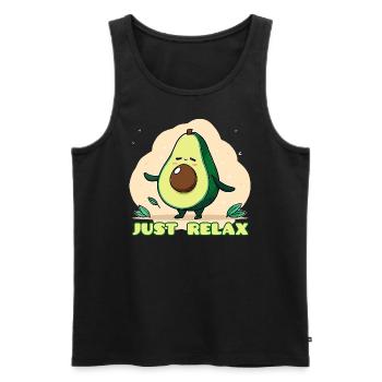 avokado entspann dich - Männer Premium Bio Tank Top - Schwarz - Vorne - AI Model Male 178 light (178cm)