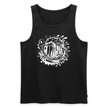 Beer mug hops and malt - Men's Premium Organic Tank Top - black - Front - AI Model Male 178 light (178cm)