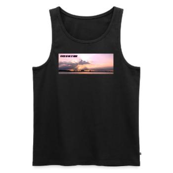 Intemporel - Débardeur bio Premium Homme - noir - Devant - Michal (187cm)