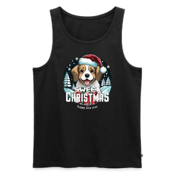 Weihnachtshund Sweet Christmas - Männer Premium Bio Tank Top - Schwarz - Vorne - Michal (187cm)