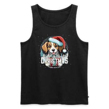 Christmas Dog Tail Wagging Christmas - Men's Premium Organic Tank Top - black - Front - AI Model Male 178 light (178cm)