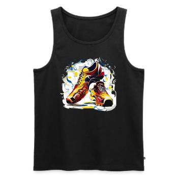 Football Shoes (Artwork Collection) - Men's Premium Organic Tank Top - black - Front - AI Model Male 178 light (178cm)