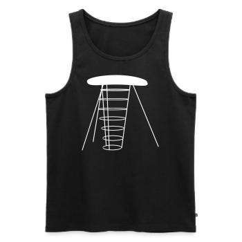 Der Pilz weiss - Männer Premium Bio Tank Top - Schwarz - Vorne - Michal (187cm)