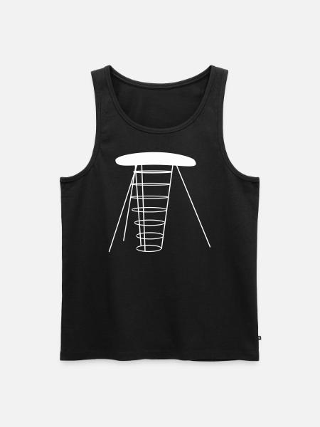 Der Pilz weiss - Männer Premium Bio Tank Top - Schwarz