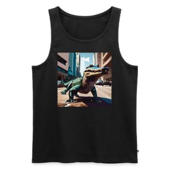 Crocodile on the streets of Miami Part. 2 - Männer Premium Bio Tank Top - Schwarz - Vorne - Michal (187cm)