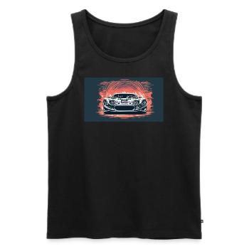 White Racecar in the Sunset - Männer Premium Bio Tank Top - Schwarz - Vorne - AI Model Male 178 light (178cm)