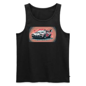 White Racecar (Racecar Collection) - Männer Premium Bio Tank Top - Schwarz - Vorne - AI Model Male 178 light (178cm)