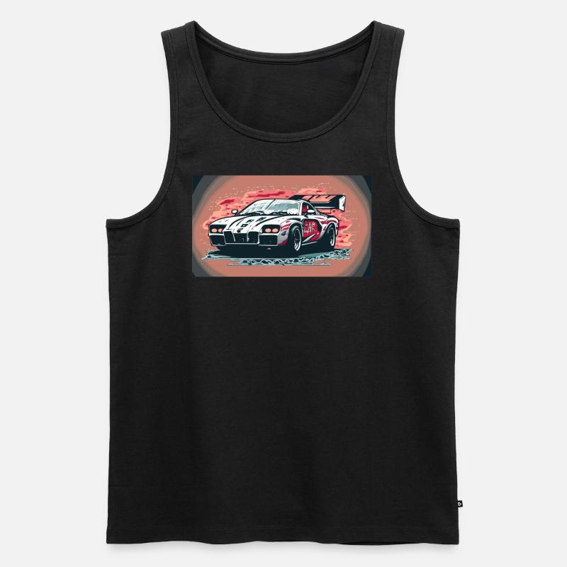 Voiture de course blanche (Collection de voitures de course) - Débardeur bio Premium Homme - noir